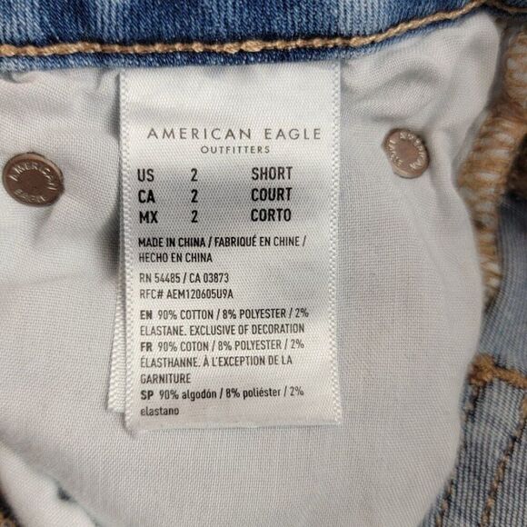 American Eagle Women's Super Hi-Rise Crop Flare Jeans Size 2 Short 25x26 - Picture 6 of 11